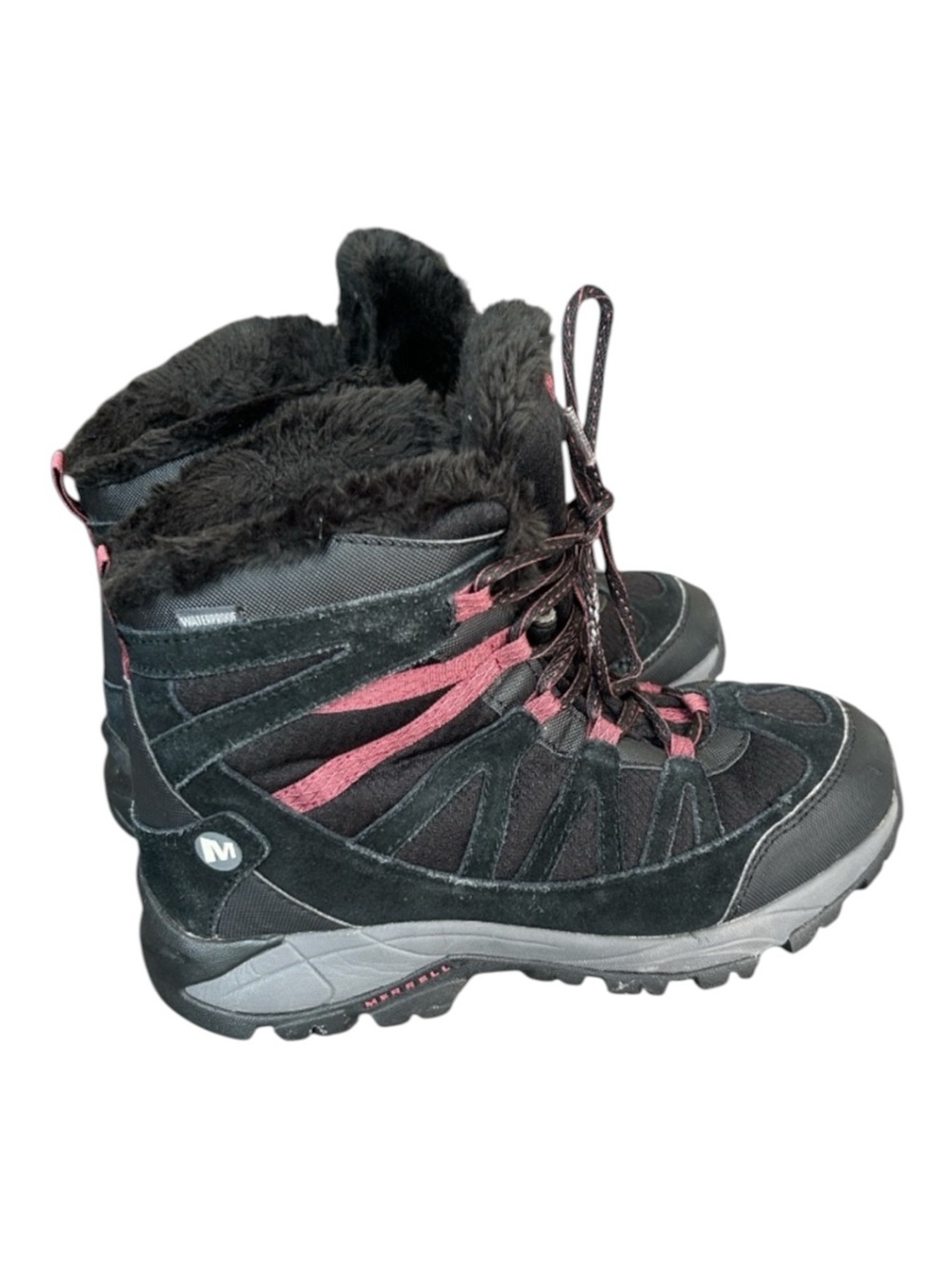 Merrell Black Insulated Waterproof Lace Up Winter Boots Women's Size 8.5